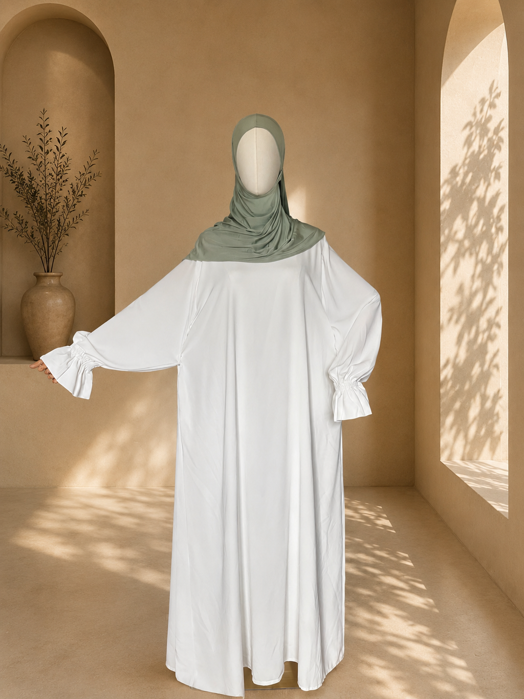 White Madina Abaya