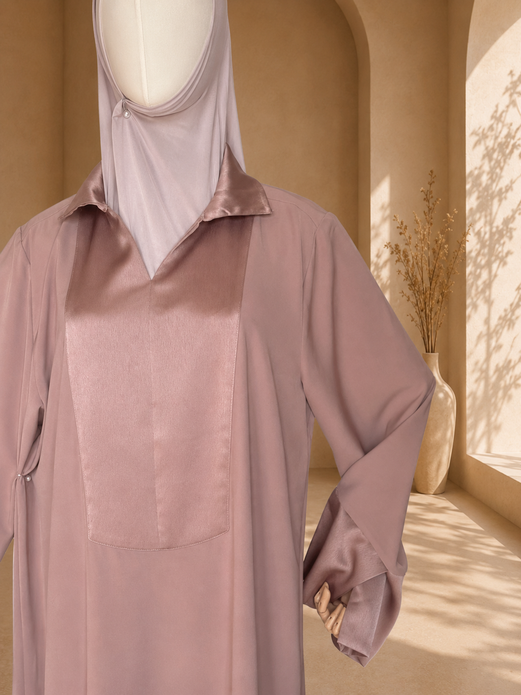 Rose taupe Abaya