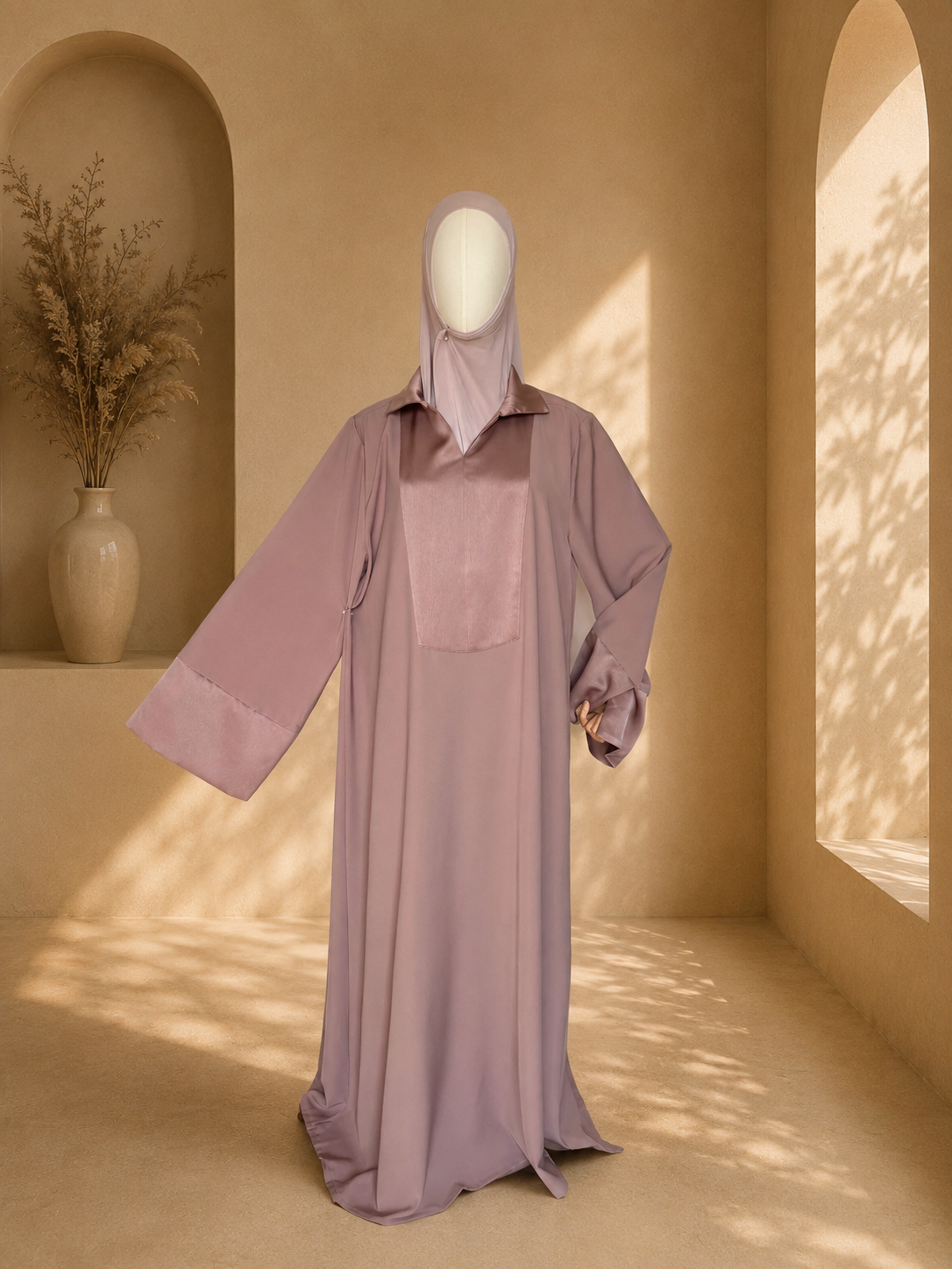 Rose taupe Abaya