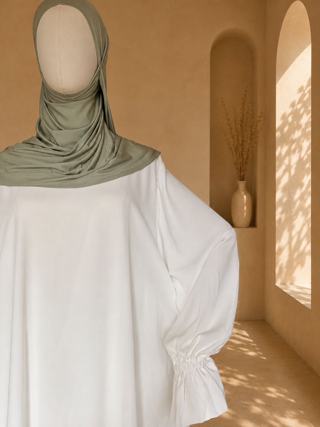 White Madina Abaya